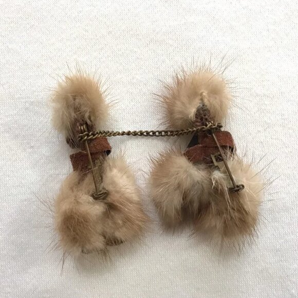 Vintage Real Fur Chenille Poodle Dog Brooch - Picture 2 of 2